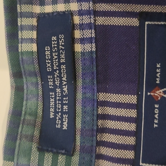 john Ashford Blue & Green Plaid Button-Up Shirt - Picture 3 of 4